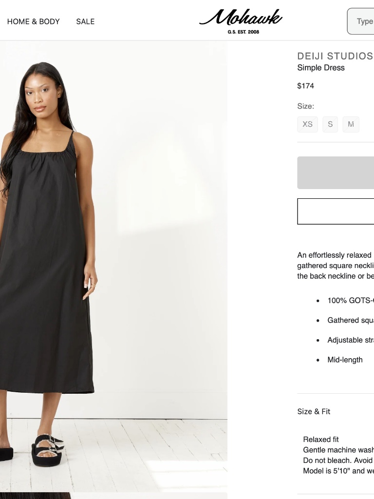 Deiji Studios The Simple Dress In Black Organic Poplin Square Neck Halter Strap — image 6 of 8